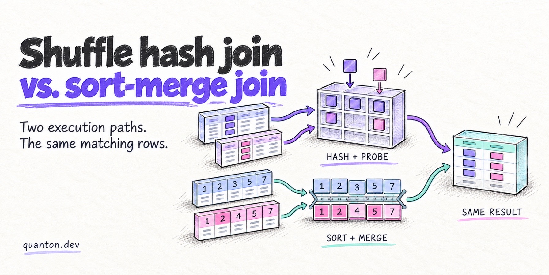Shuffle Hash Join vs. Sort-Merge Join: How Modern Engines Execute Equi-Joins
