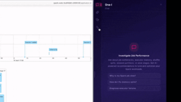 Quanton AI agent monitoring a Spark job in real time inside the Spark UI