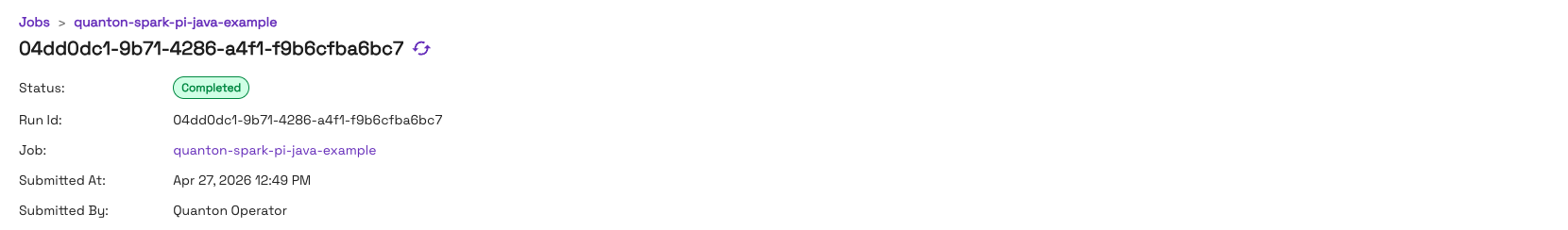 Job completed in Onehouse console