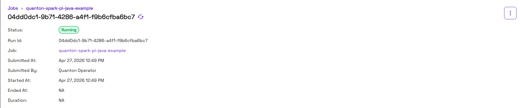 Job running in Onehouse console