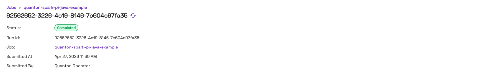 Job completed in Onehouse console